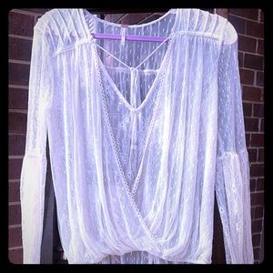 Free people lace long sleeve top